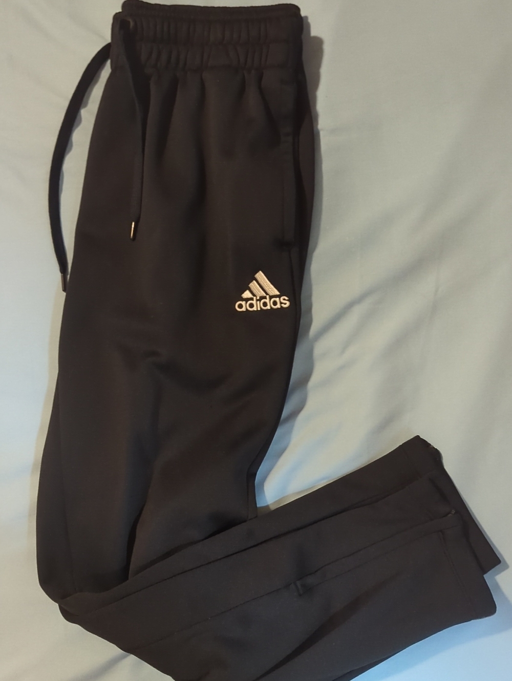 adidas Black Mens Joggers with White Logo